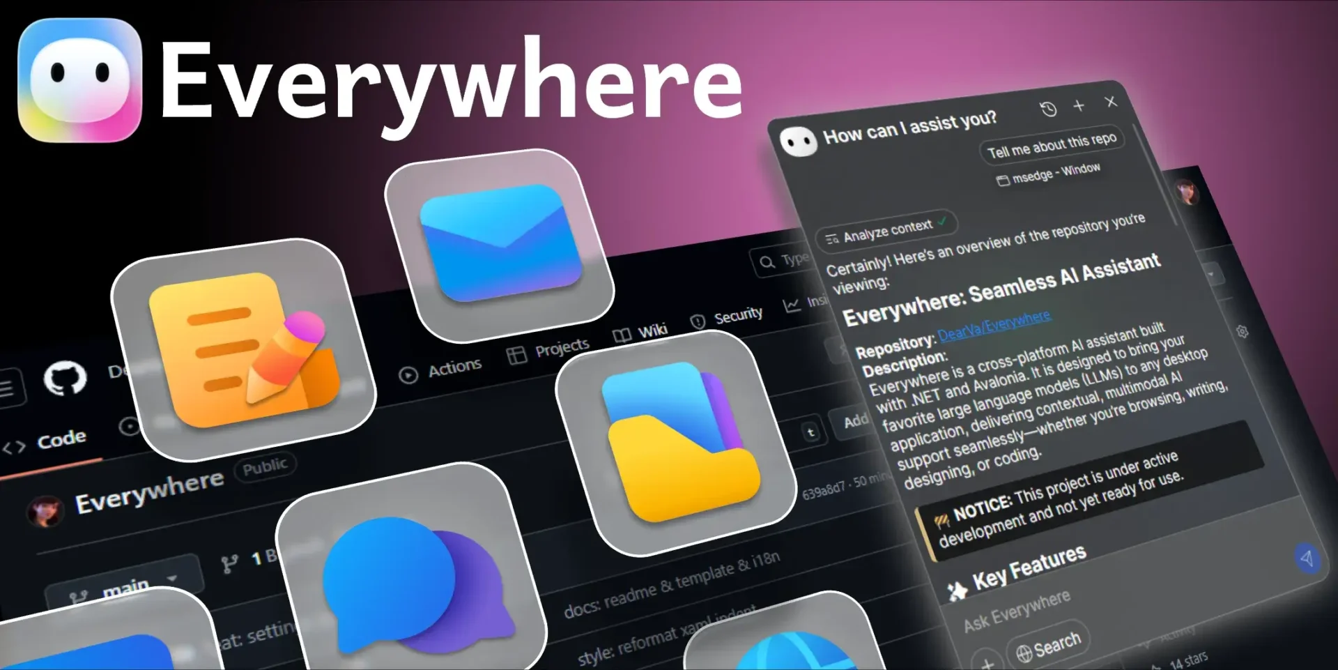 Everywhere AI assistant download for windows macOS and linux