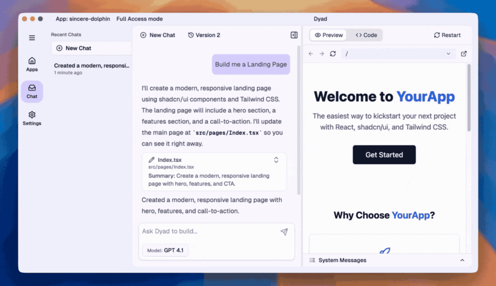 Dyad AI App Builder