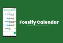 fossify calendar app for android