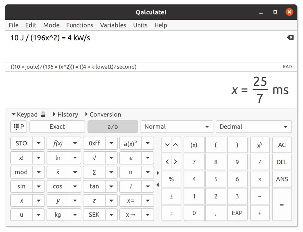 Qalculate! calculator