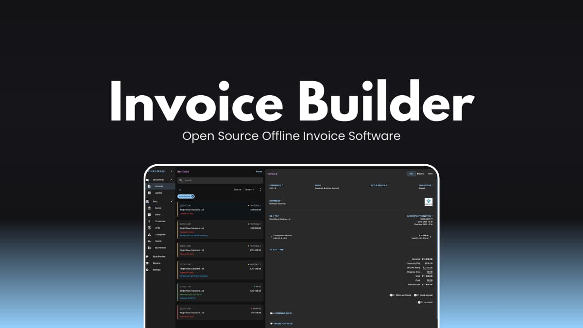 Invoice Builder Open Source Offline Invoice Software