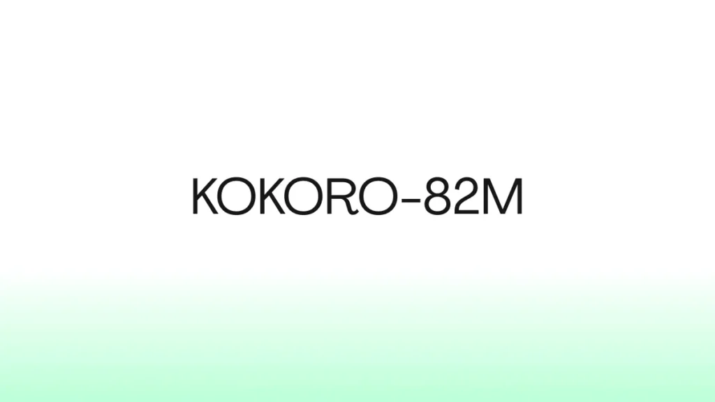KOKORO-82M TTS