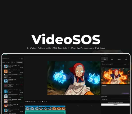 VideoSOS AI Video Editor which supports 100 plus ai models