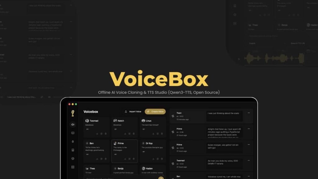 Voicebox – Offline AI Voice Cloning & TTS Studio Qwen3-TTS open source for windows mac and linux
