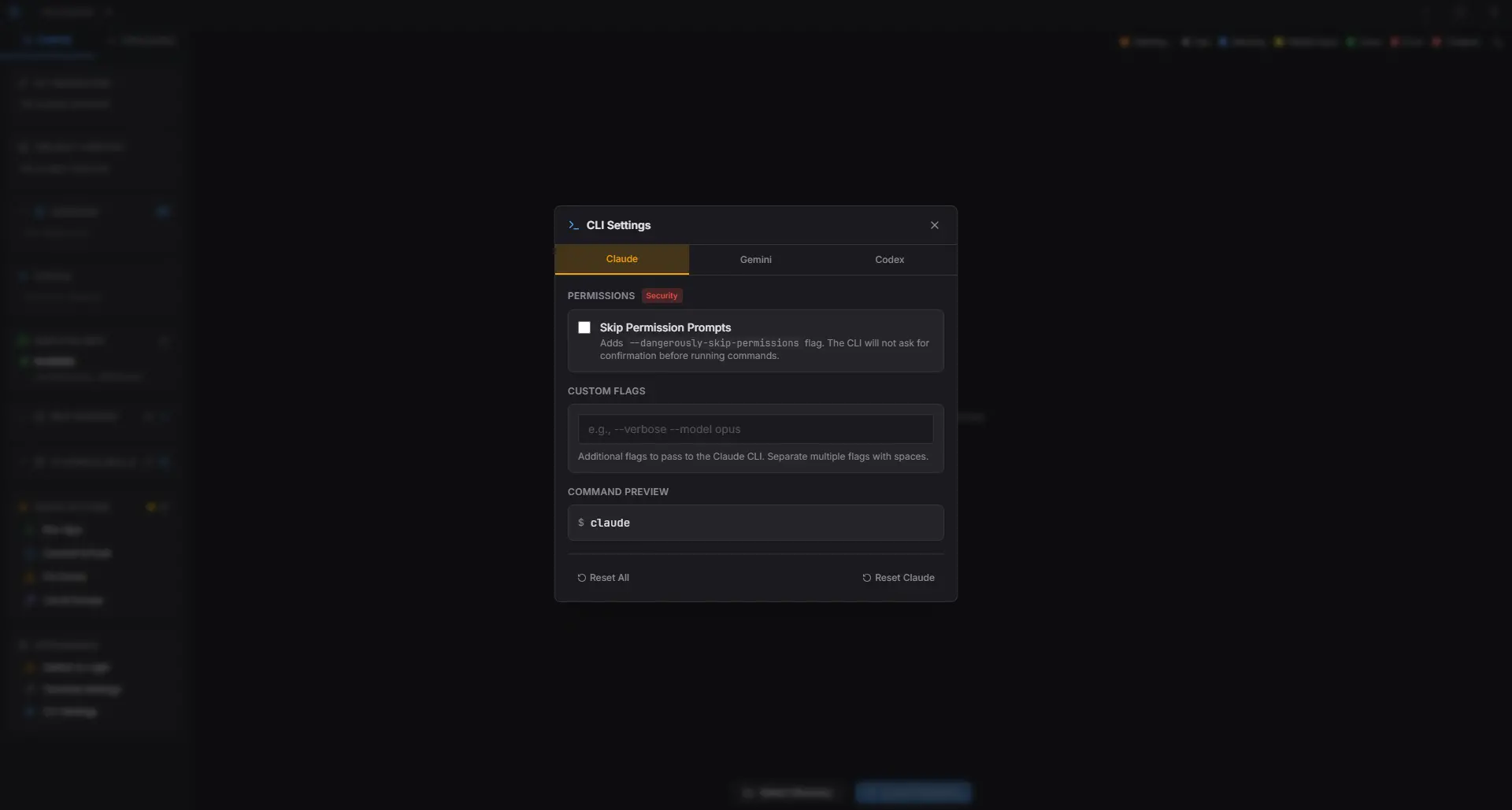 Maestro run ai coding agents setting showing claude, gemini and codex