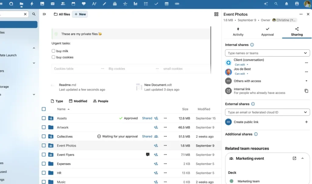 nextcloud screenshot