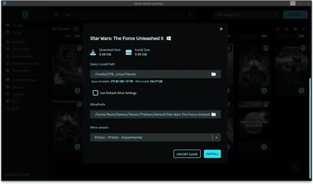 Heroic Games Launcher Screenshot