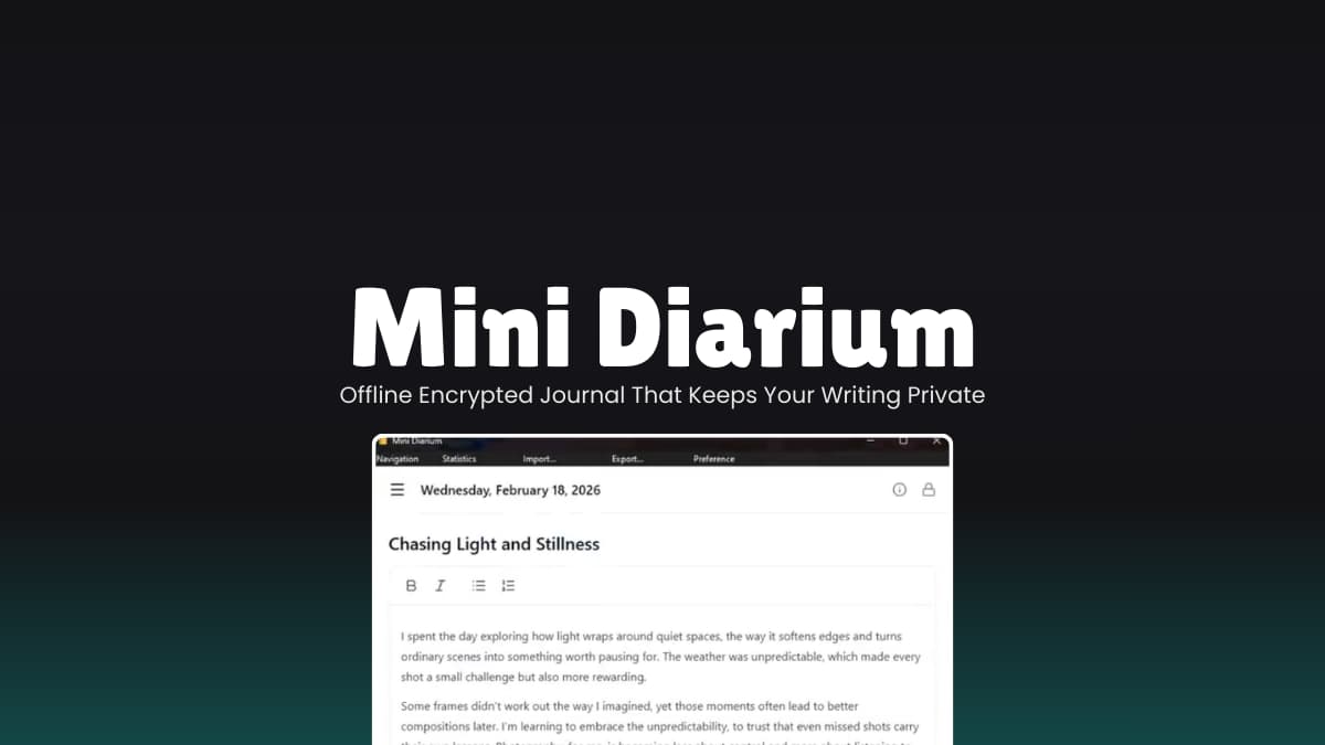 Mini Diarium Journal Desktop App