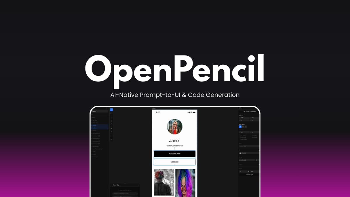 OpenPencil (Design-as-Code) AI-Native Open-Source UI Editor with Prompt-to-UI & Code Generation