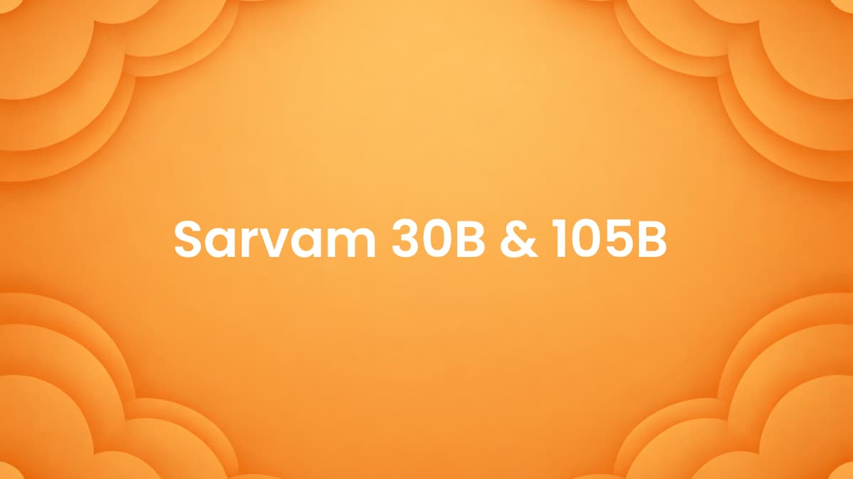 Sarvam Open Source 30B and 105B AI models