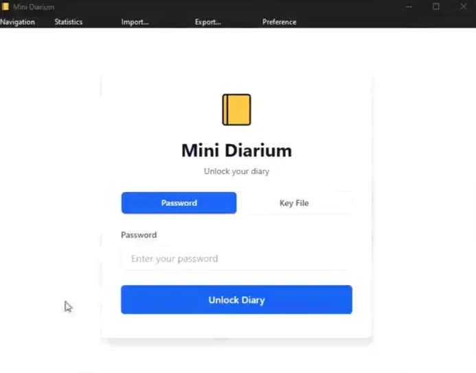 Mini Diarium journaling Desktop app
