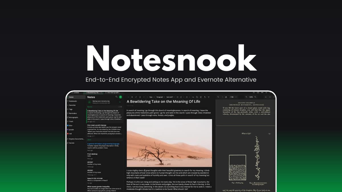 Notesnook End-to-End Encrypted Notes App and Evernote Alternative