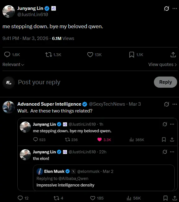 Qwen Team Lead Stepped Down