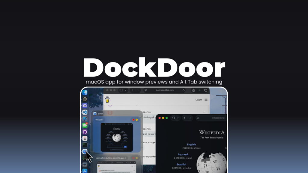 DockDoor macOS app for window previews and Alt Tab switching