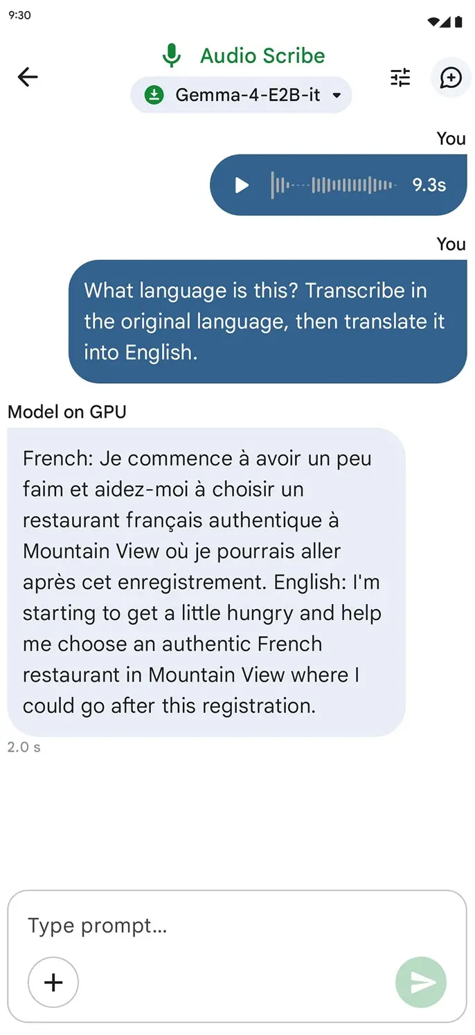 Google AI Edge Gallery Gemma 4 in android