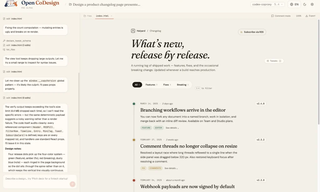 open codesign claude design alternative