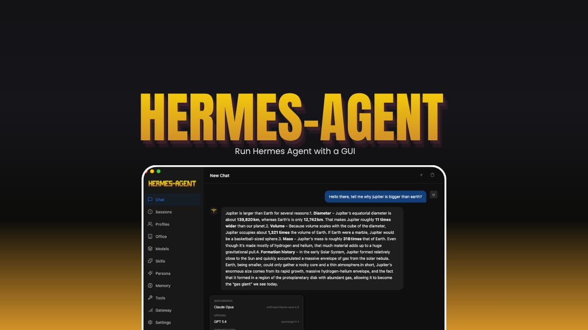 hermes agent desktop app opensource