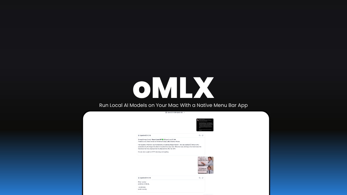 omlx Run Local AI Models on Your Mac With a Native Menu Bar App