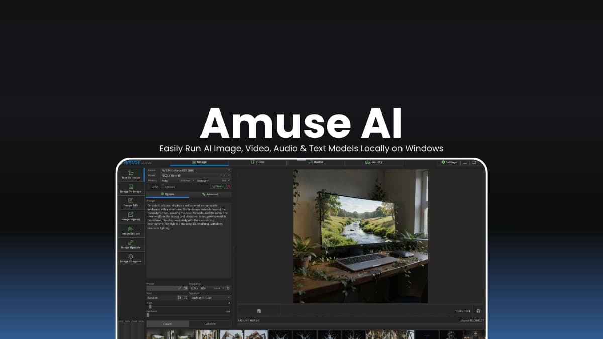Amuse Easily Run AI Image, Video, Audio & Text Models Locally on Windows