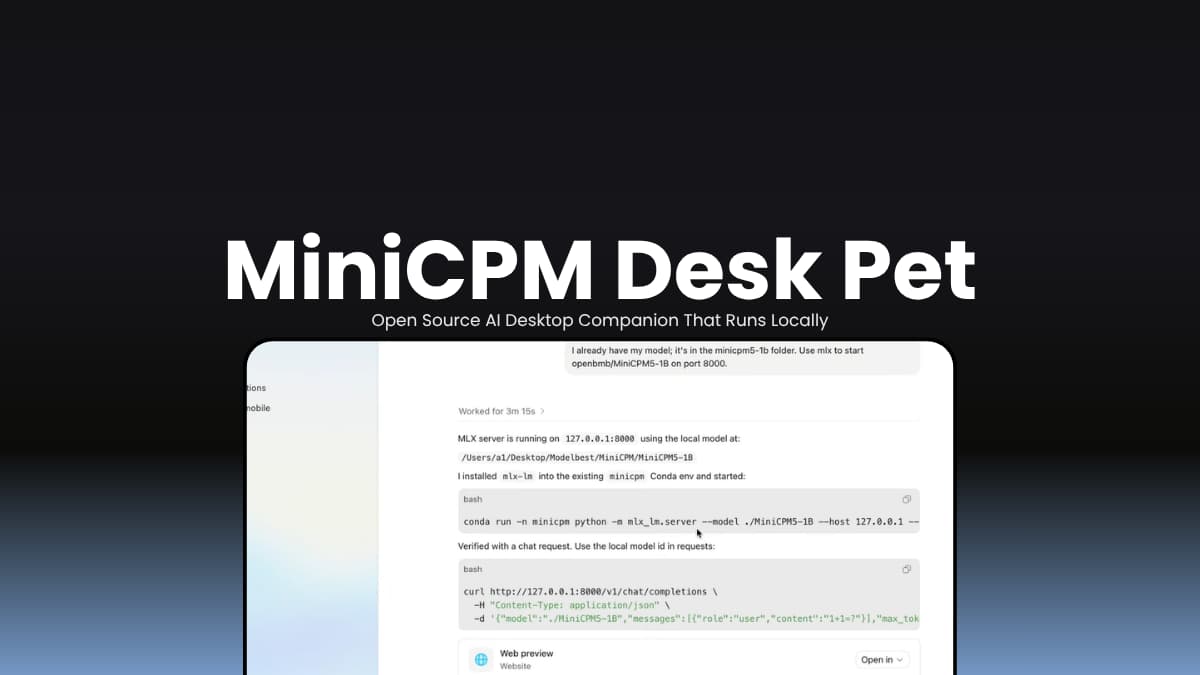MiniCPM Desk Pet Open Source AI Desktop Companion That Runs Locally
