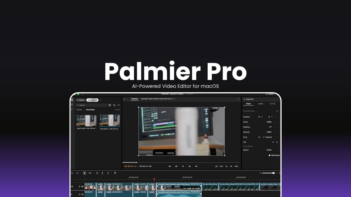 Palmier Pro AI video editor and generator app
