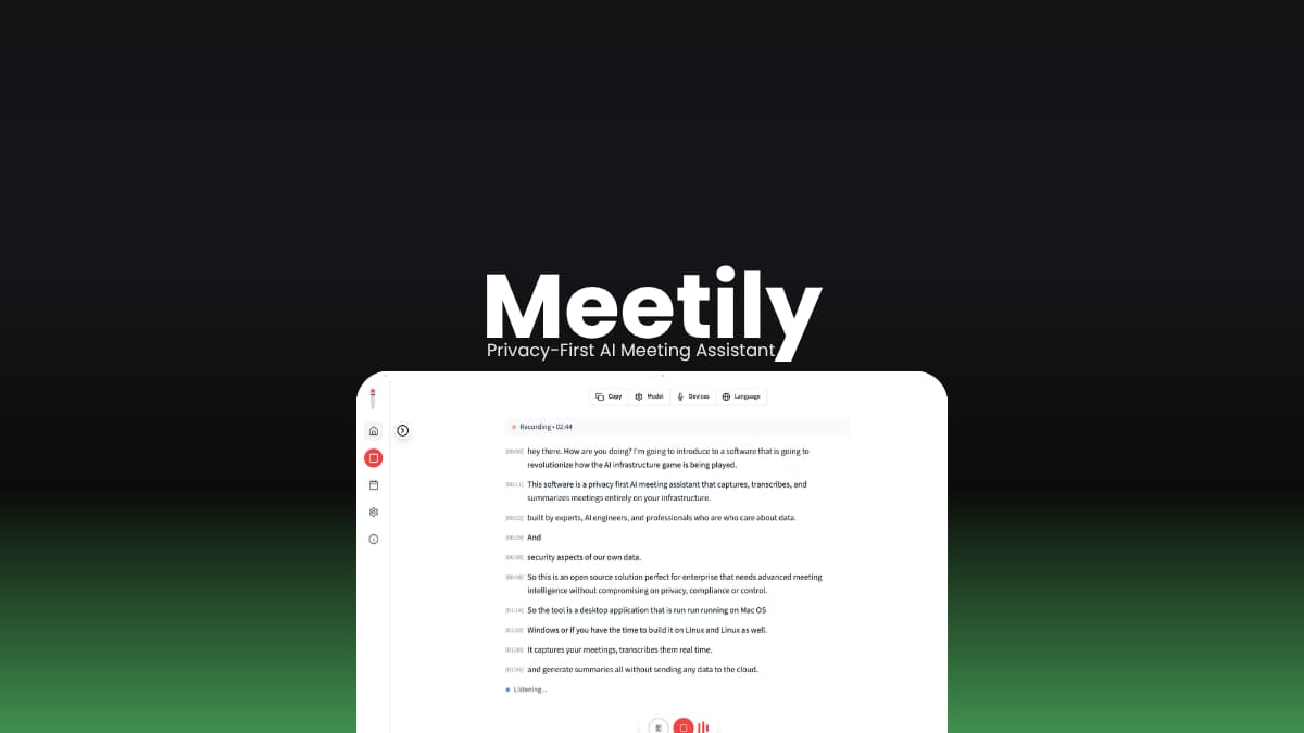 meetily AI meeting assistant
