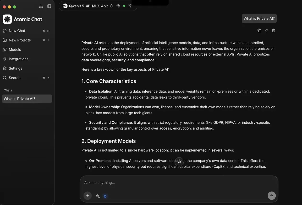 Atomic chat App