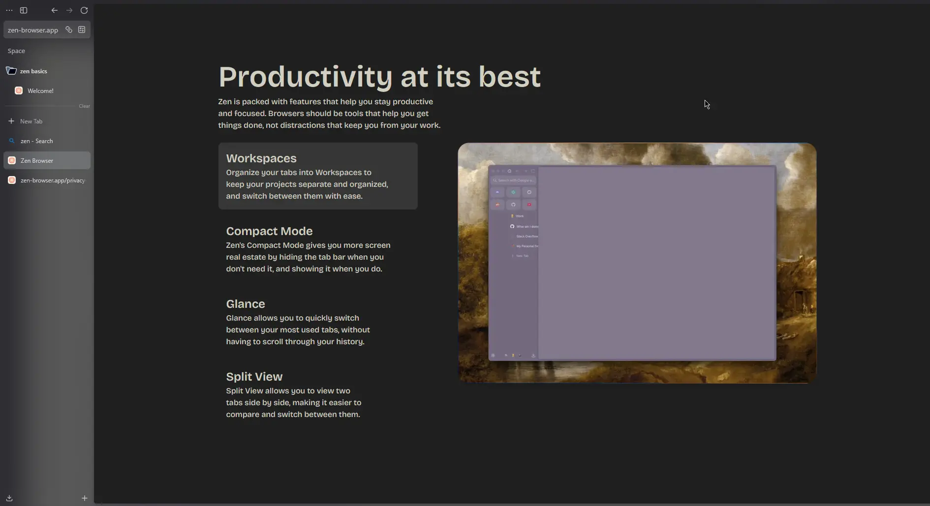Zen Browser Screenshot