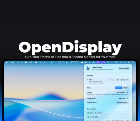 OpenDisplay macOS app to Turn Your iPhone or iPad Into a Second Monitor for Your Mac