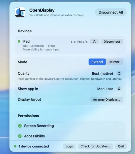 OpenDisplay macOS
