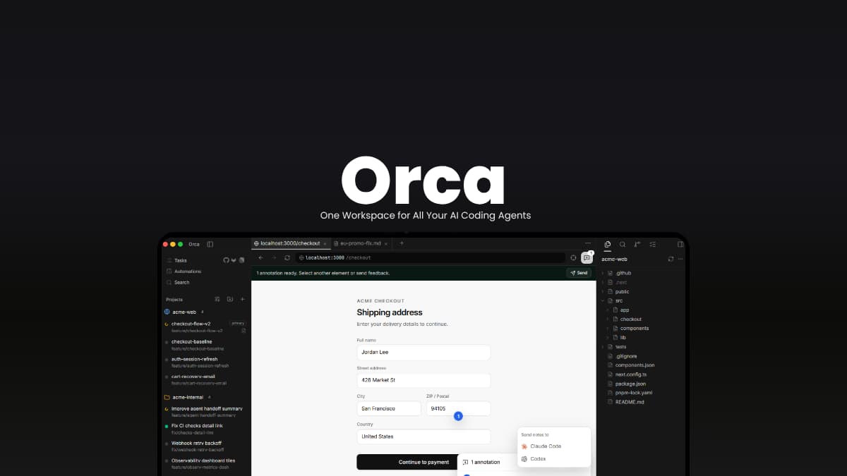 Orca: One Workspace for All Your AI Coding Agents